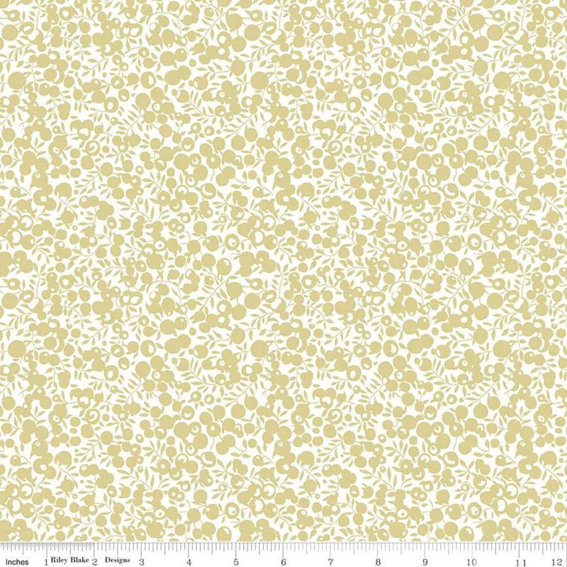 Liberty Merry and Bright Quilt Fabric - Wiltshire Shadow in Gold/White Sparkle - 04775755B