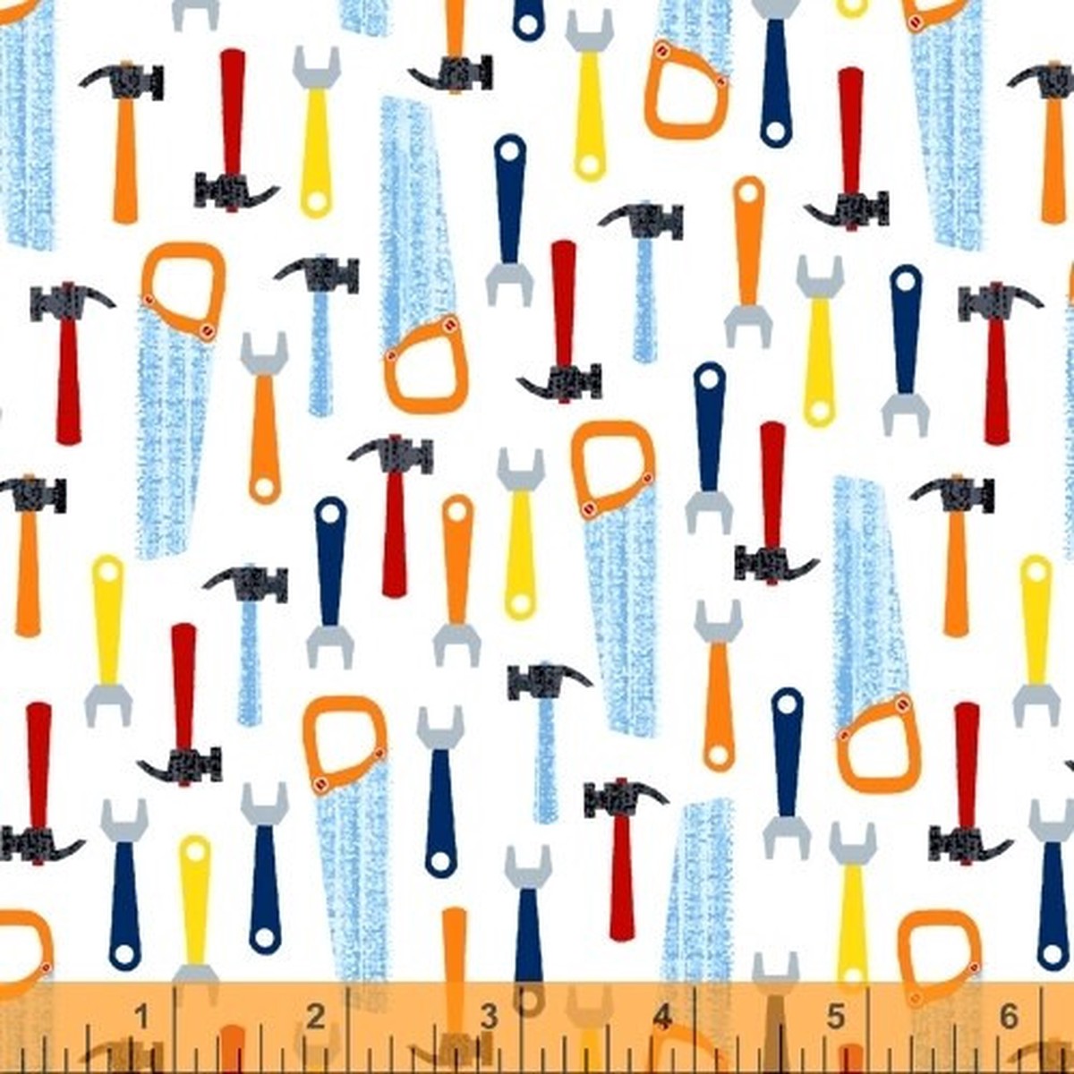 Kids Work Tools cotton fabric - Windham Fabrics Work Zone, QTR YD