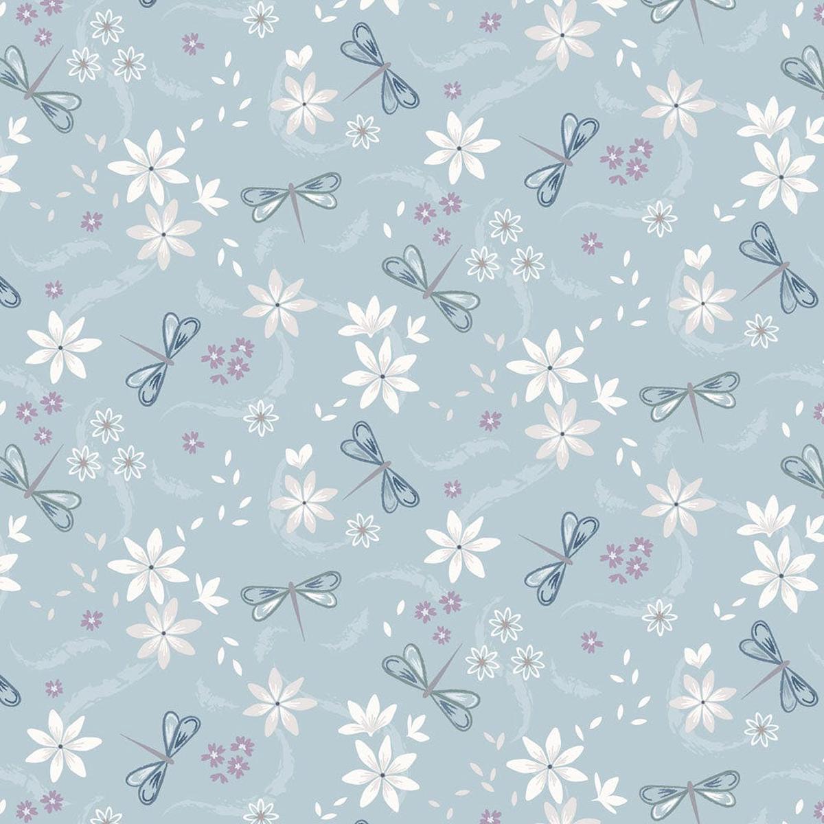 Lewis and Irene The Water Gardens - Dragonfly Gala Duck Egg Blue CC38-2