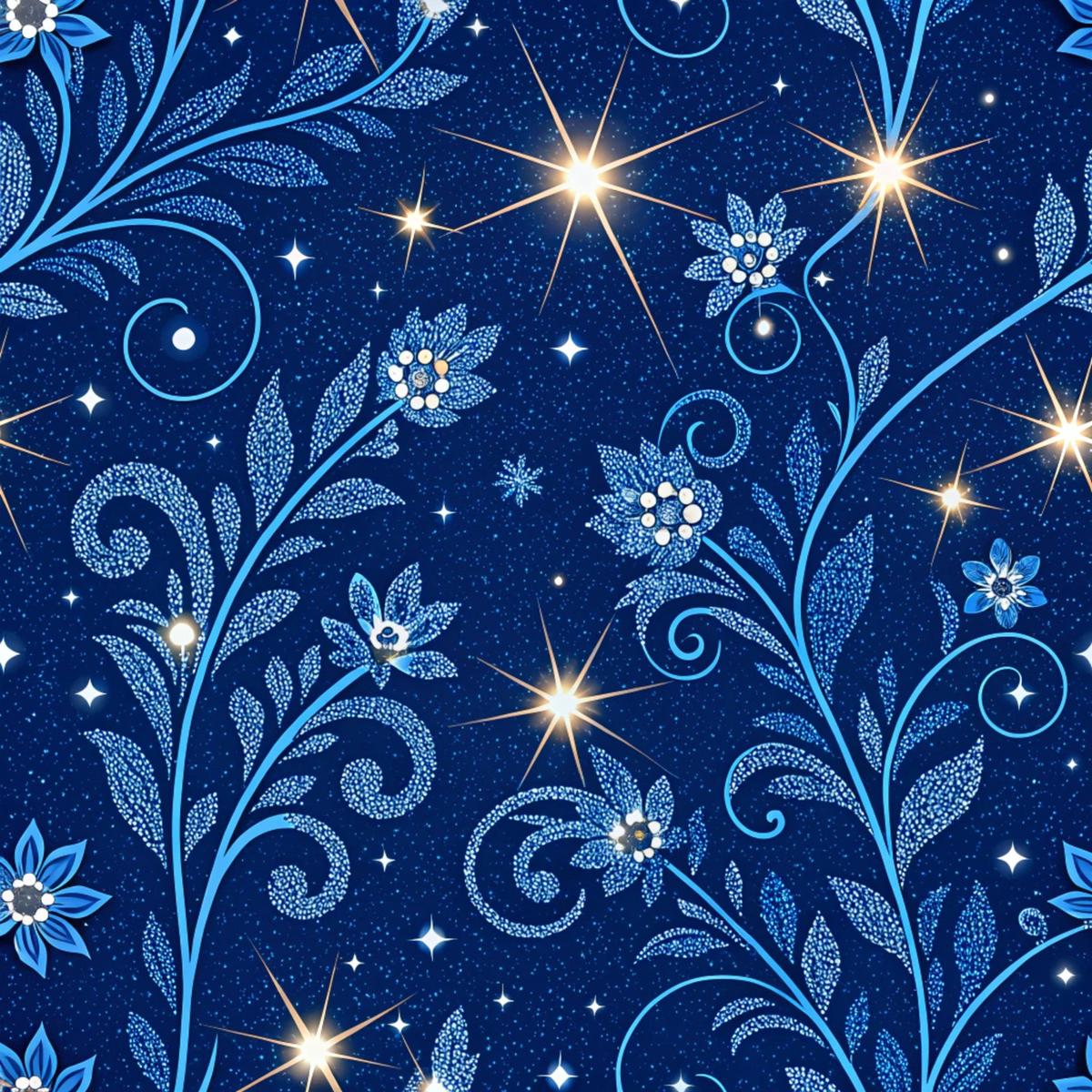 Royal Blue Azure Pattern 20 Quilting Cotton Fabric