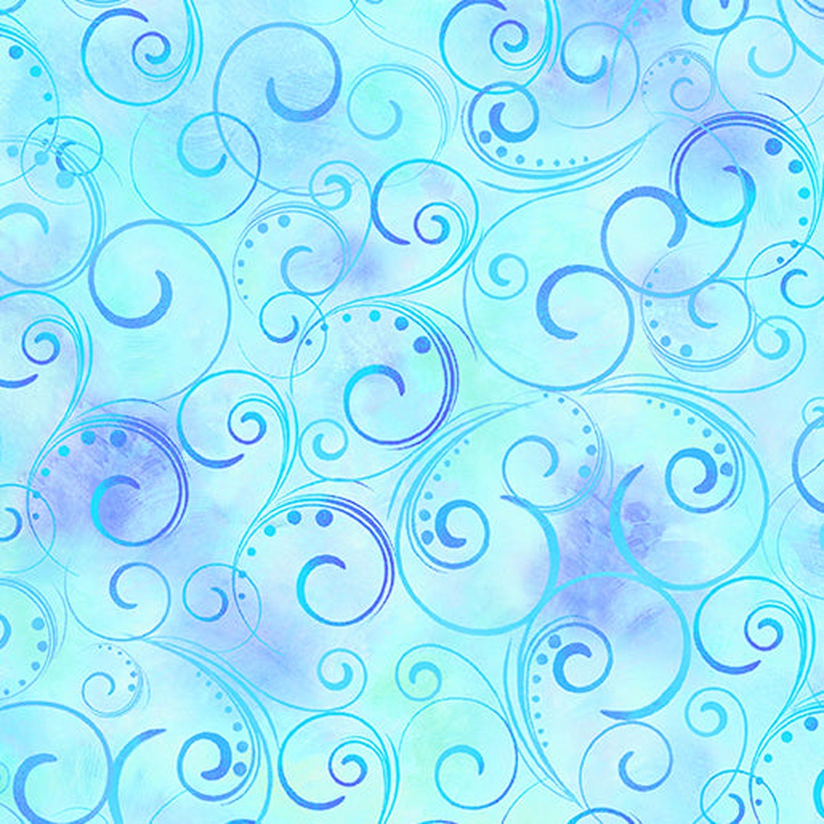 Swirling Splendor 108 Wide Quilt Backing - Aqua