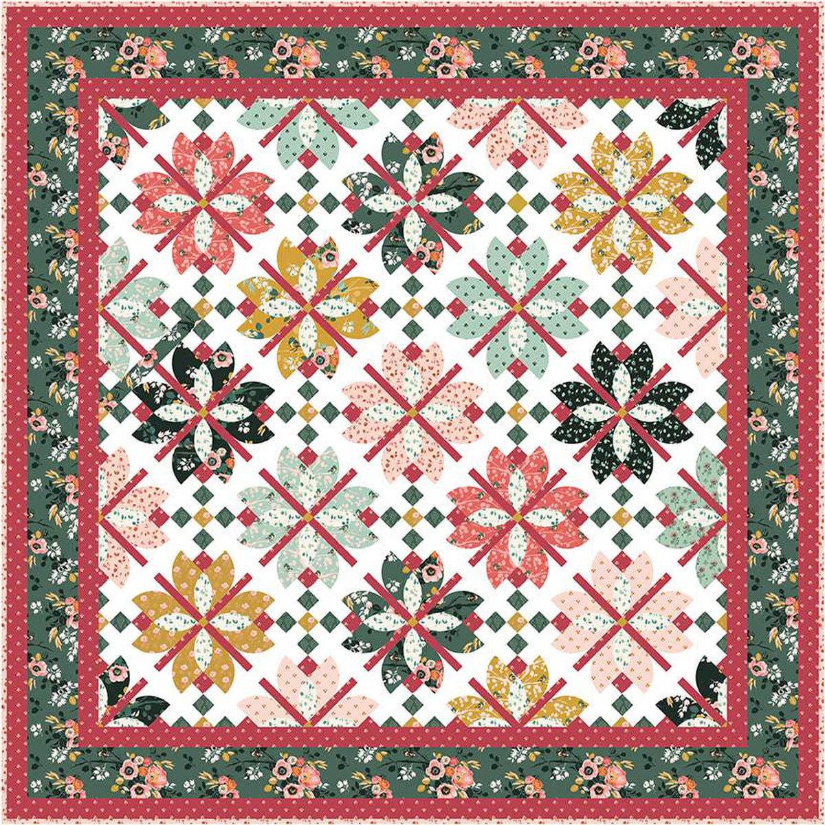 SALE Flowers Through the Lattice Boxed Quilt Kit KT-14050 - Riley Blake Designs - Box Pattern Fabric - Porch Swing - Quilting Cotton