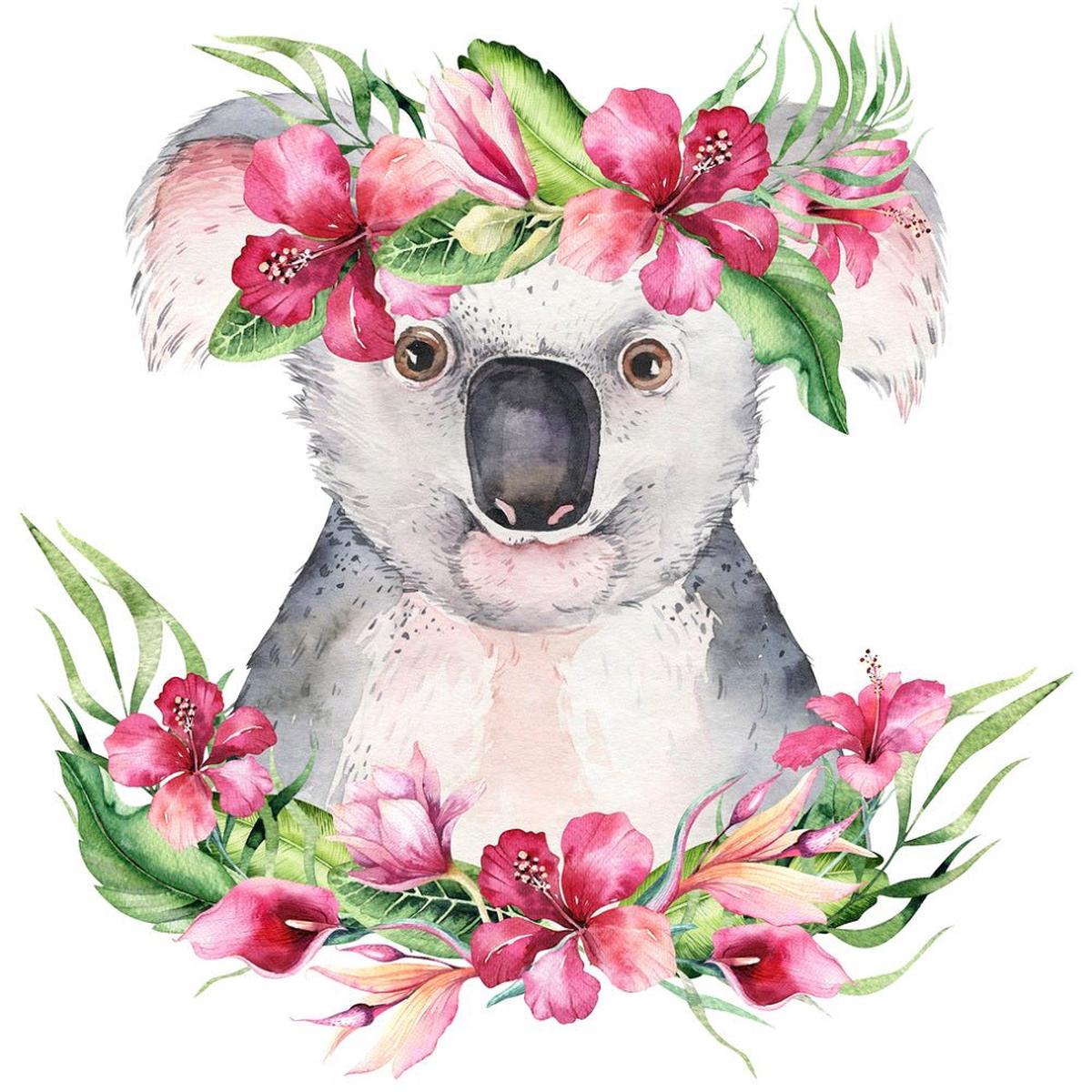 Cute Baby Koala Fabric Panel