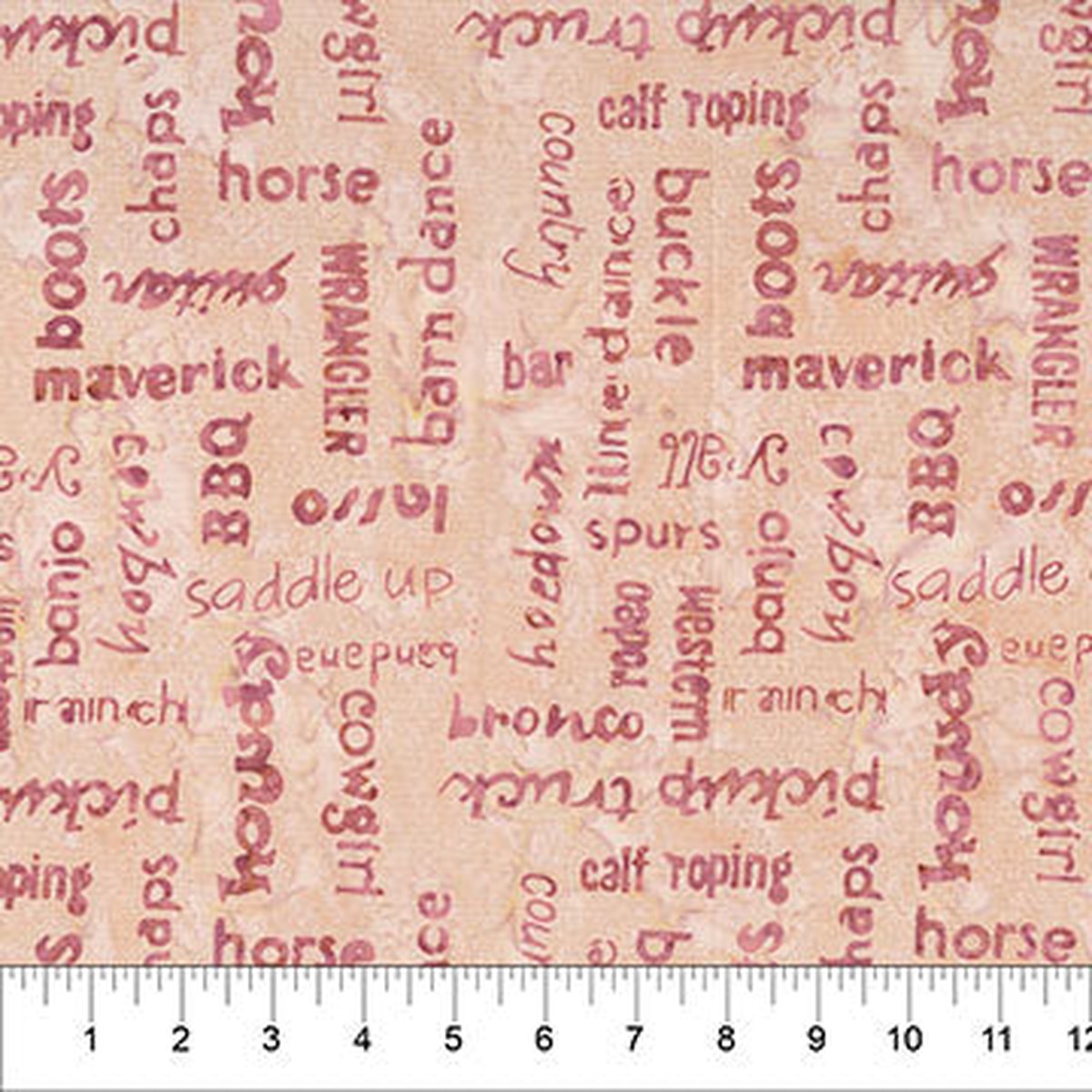 Saddle Up Words Blush Cotton 43"/44" Fabric Per Yard