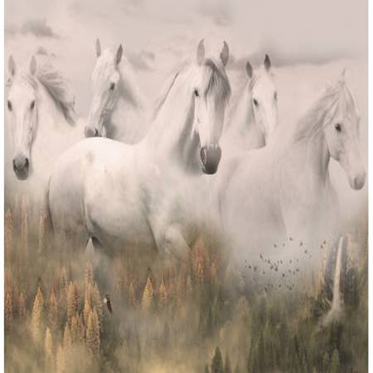 Call of the Wild Dawn Wild Horse Digitally Printed Panel