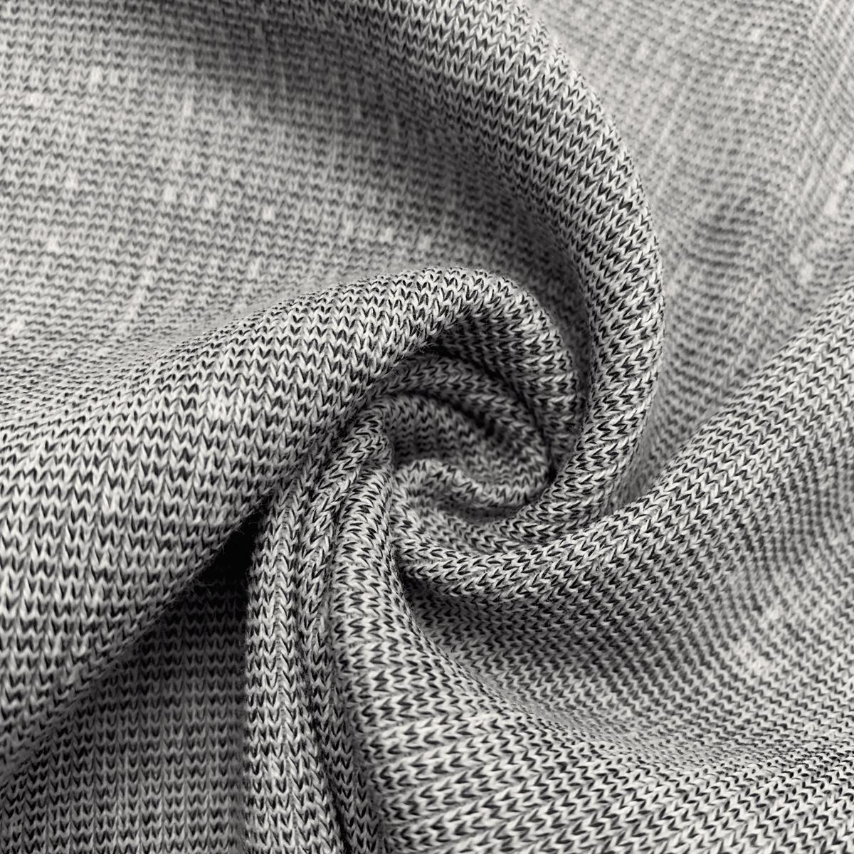 Feathered Data Entry - Poly/Cotton 2X2 Rib - Knit - Grey - 1/2 Meter