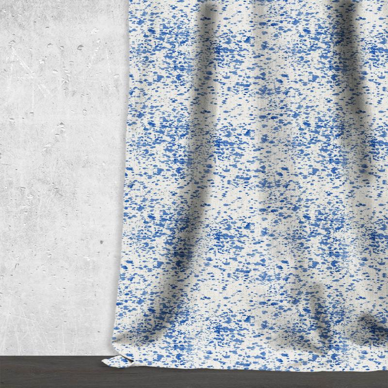'Fluid Sail' Fabric by the Metre (Eggshell White/ Blue)