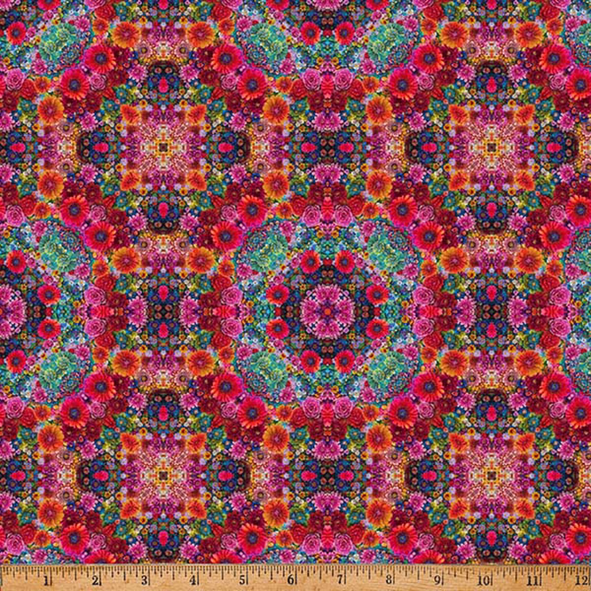 Hoffman Spectrum Print Bloom! Y5804 562 Blooms Floral Tile By The Yard