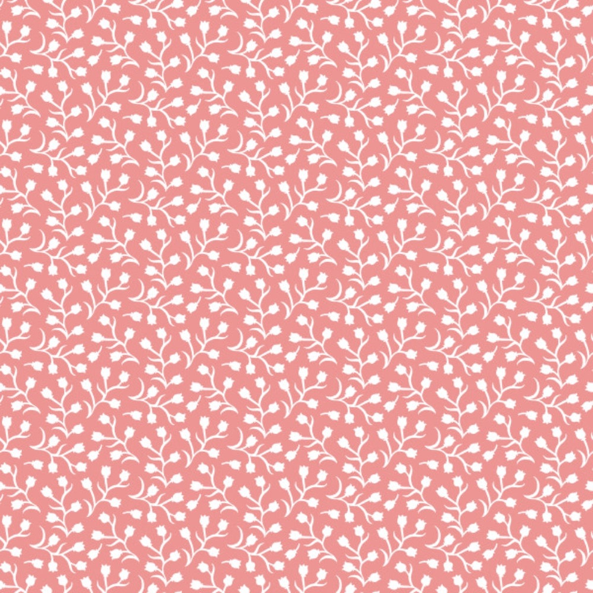 Ditsy Flowers on Peach Puff Quilting Cotton Fabric