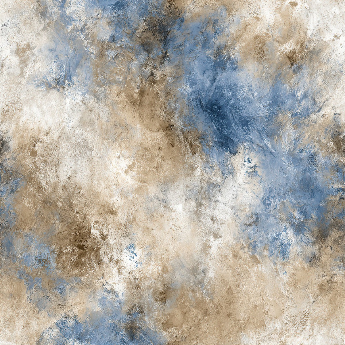 Beige and Blue Grunge Pattern 9 Quilting Cotton Fabric
