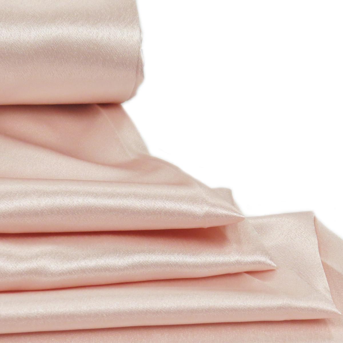 Tela Crepe Back Satin 58", 100% Polister - Rosa Claro