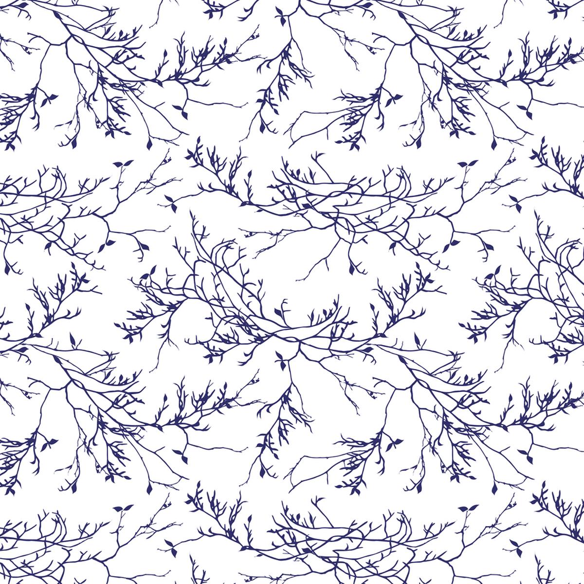 Winter Branches Fabric - Navy
