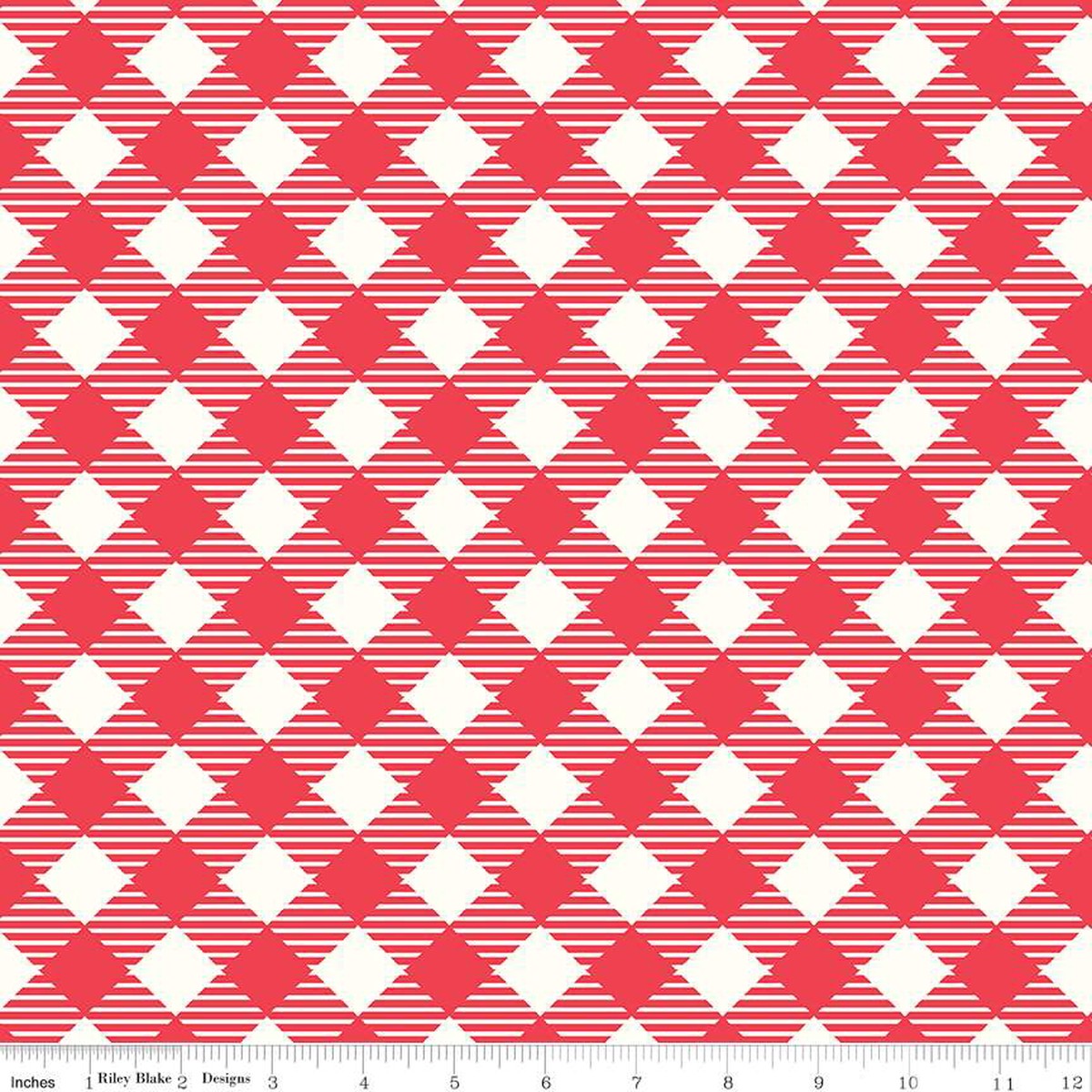 Fabric Riley Blake Cayenne Bee Ginghams 108" Wide Back by the Quarter Yard WB12562-CAYENNE