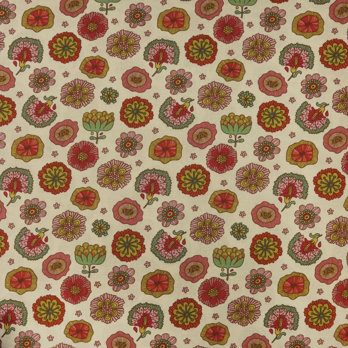 Bird Song Fabric Collection - Happy Flower Rose