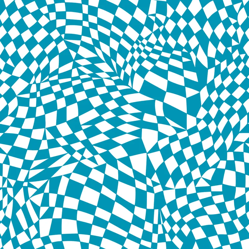 Mosaic Checkered Basics Fabric - Cerulean Blue