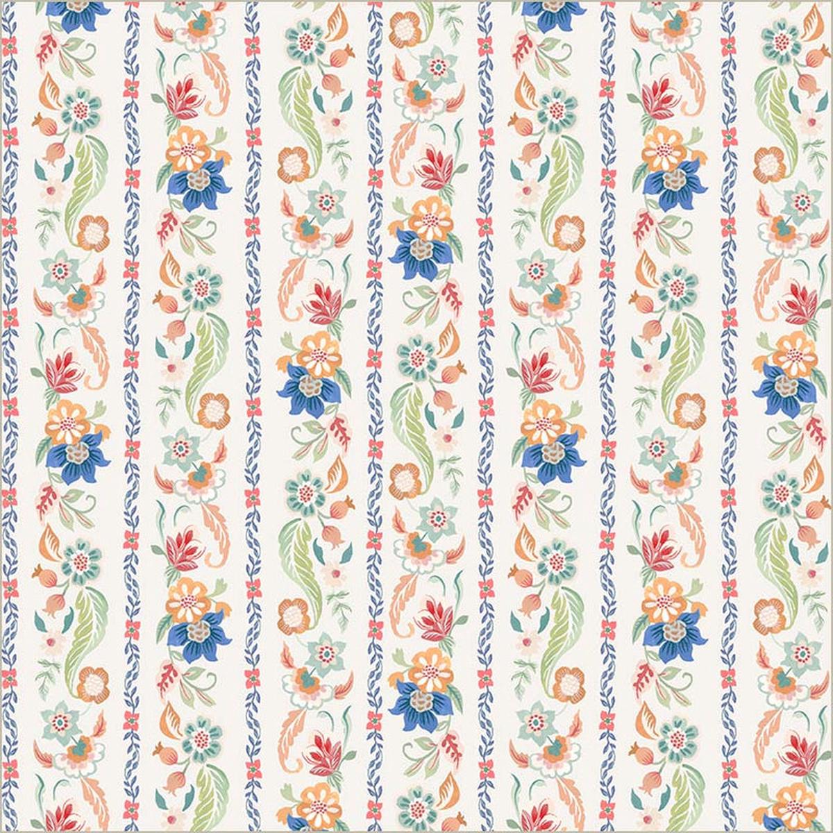 Tapestry Gilded Garland Ivory Cotton 43/44 Fabric Per Yard