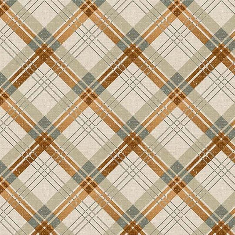 Trailhead Adventure Quilt Fabric - Outdoor Plaid in Tan - DCX12384-TANX-D