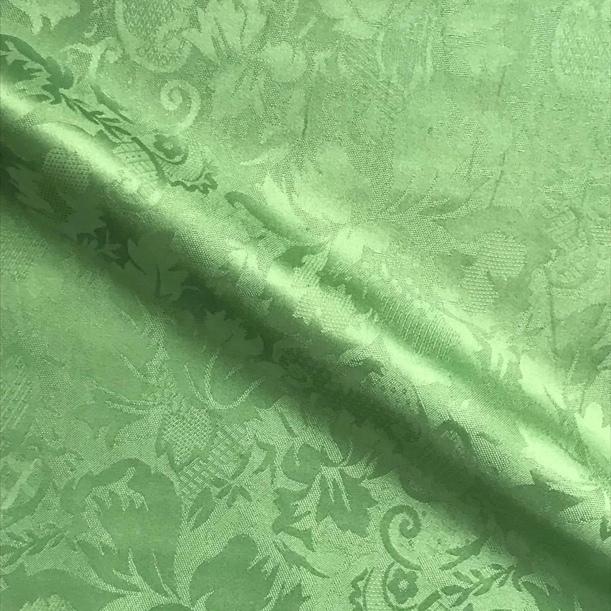 Green Tonal Floral Jacquard Upholstery Fabric - 54"