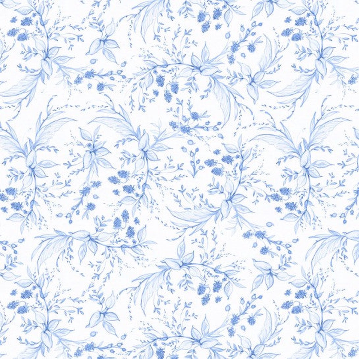 Lumin - Amalfi Coast - Susan Winget - W105-006-055 White/Blue - Berries & Leaves