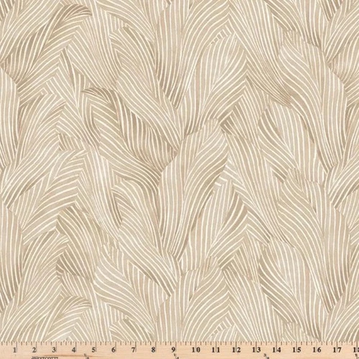 108" Wide Quilt Back Ecru Earth Tone Tonal Leaves 100% Cotton Fabic By Yard