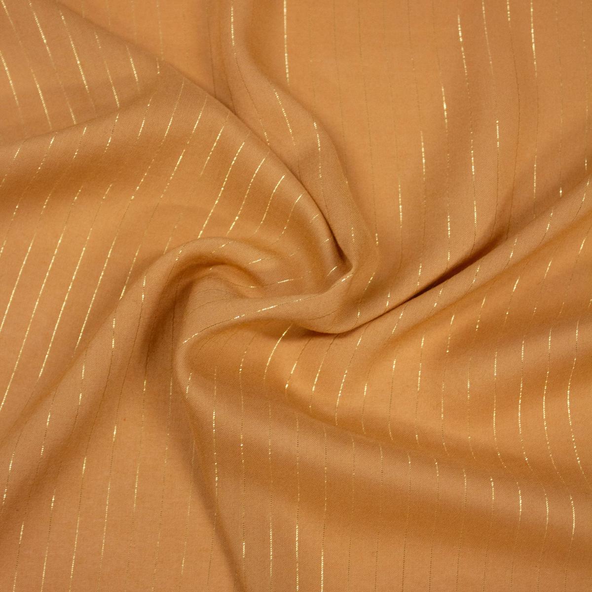 Bo Ochre Striped Cotton Lurex Blend Fabric