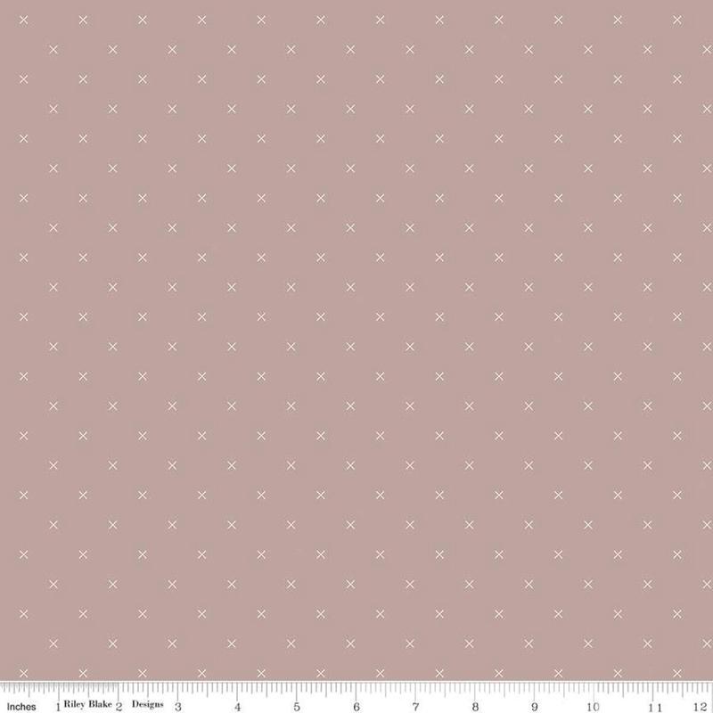 Fabric Riley Blake Basics Pewter Bee Cross Stitch by the Quarter Yard C745-PEWTER