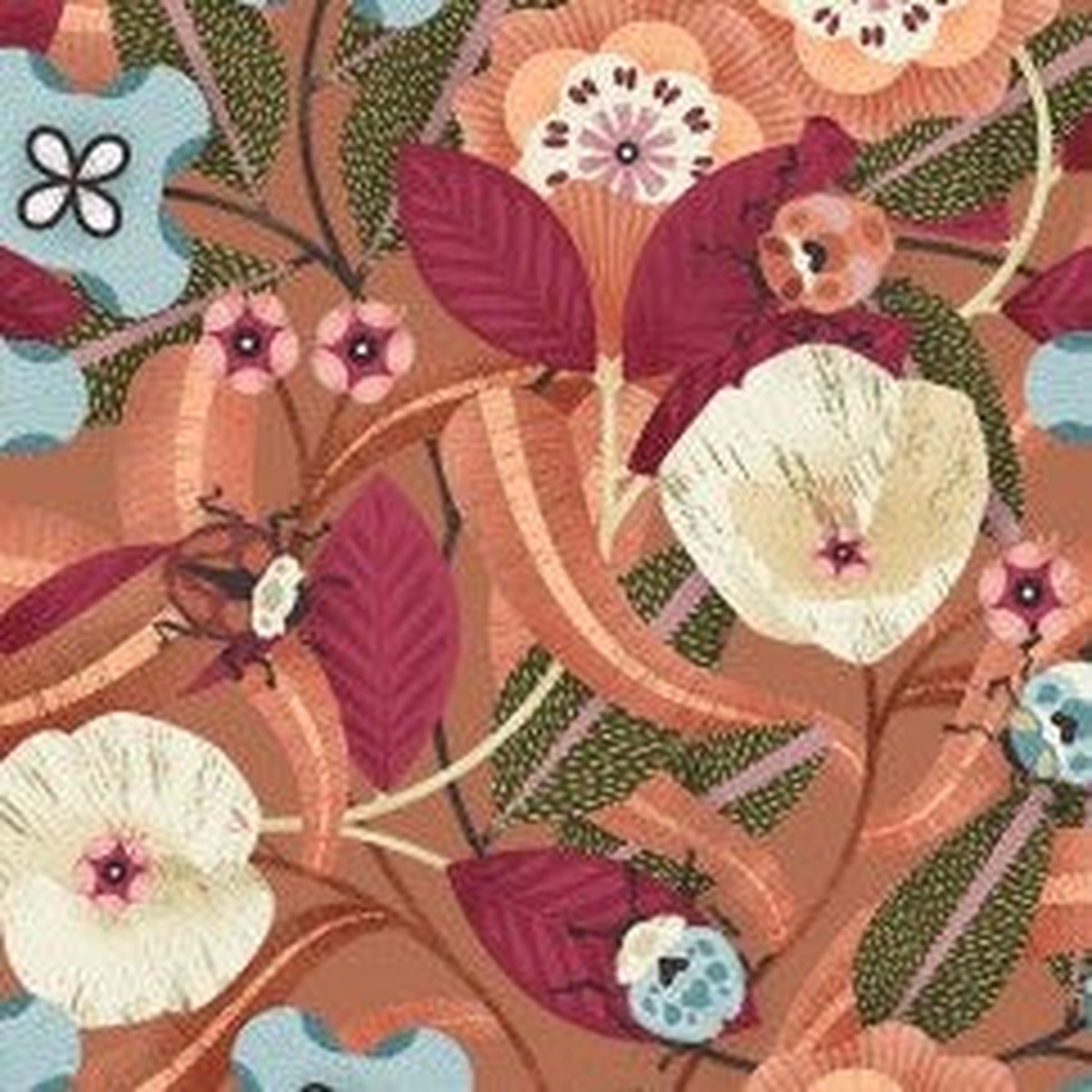 Michael Miller - Beetles and Blooms - DDC12501-RUST-D