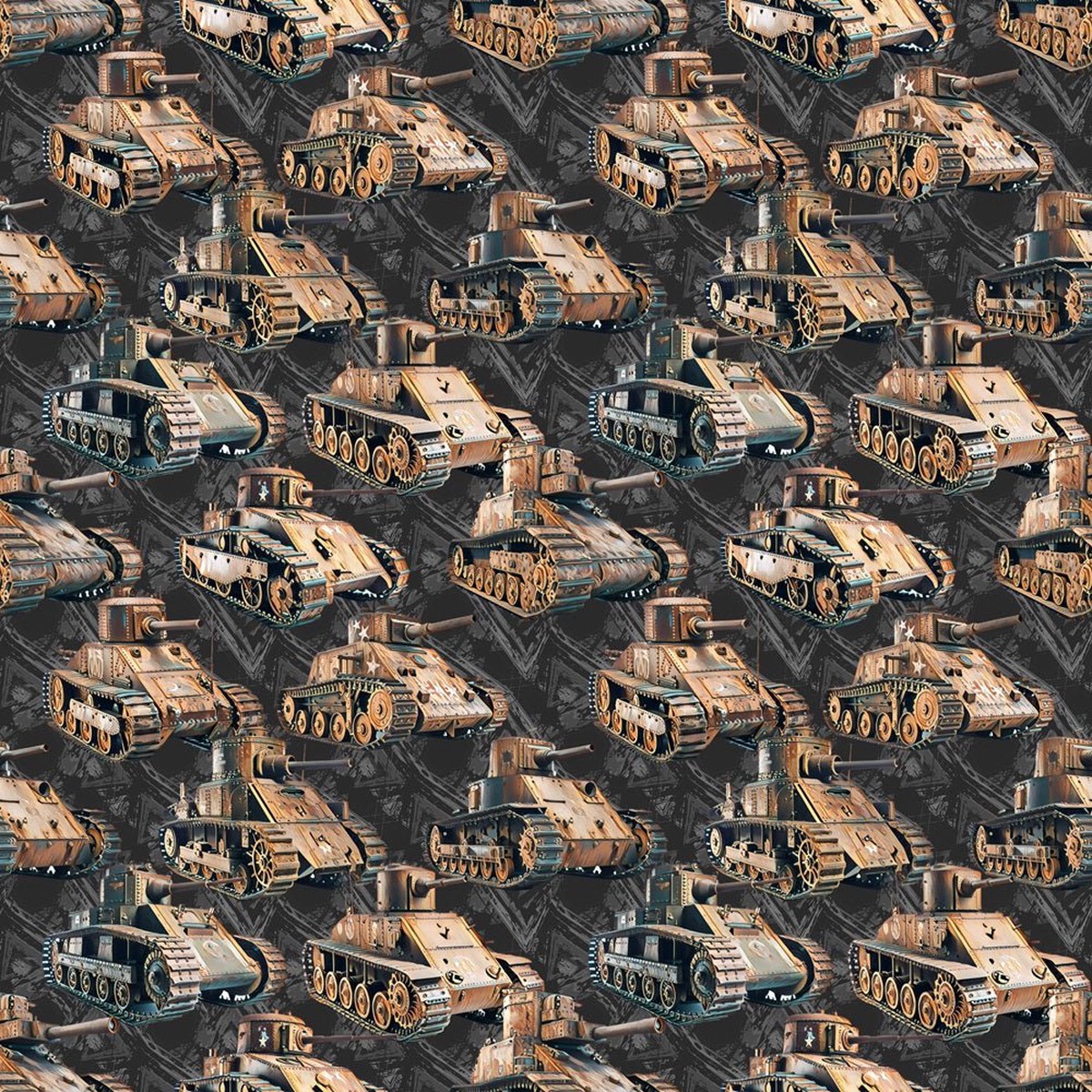 Vintage Military Tank Fabric