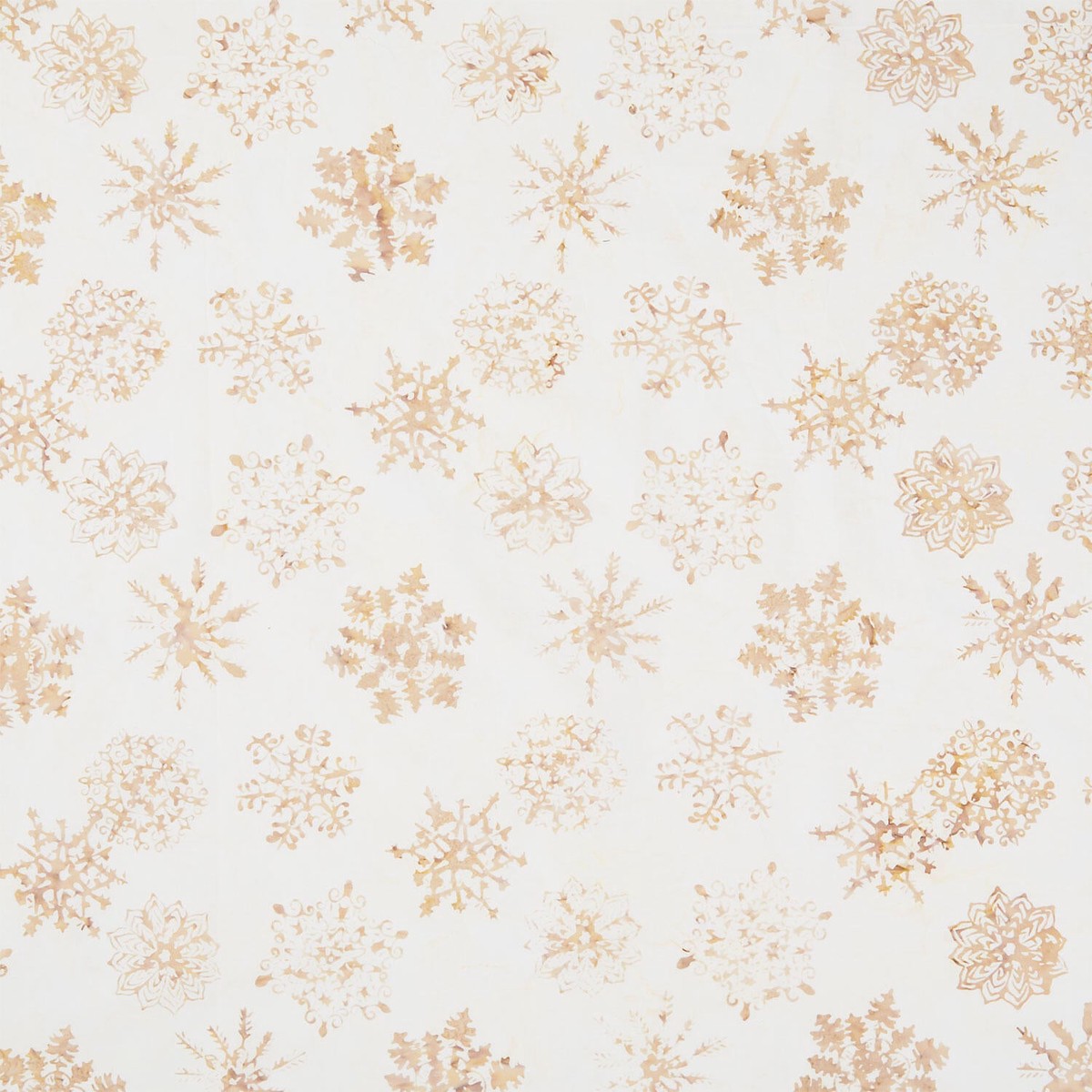 Tonga Batiks - Mistletoe Snowflakes Ochre Yardage