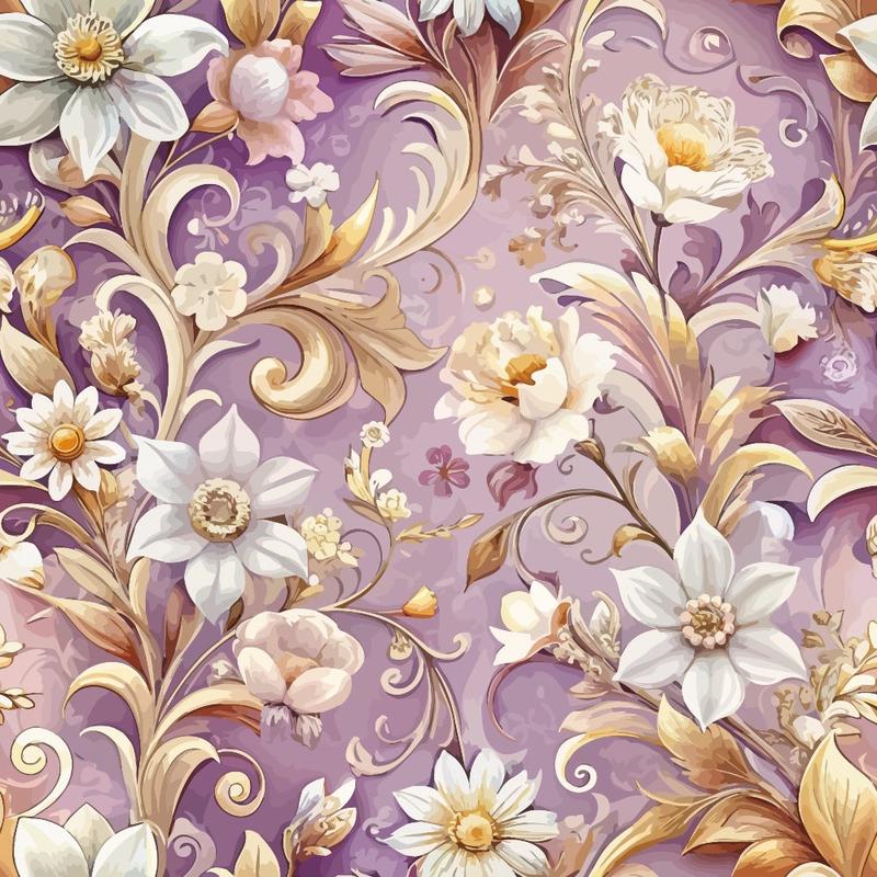 Baroque Florals Pattern 238 Quilting Cotton Fabric