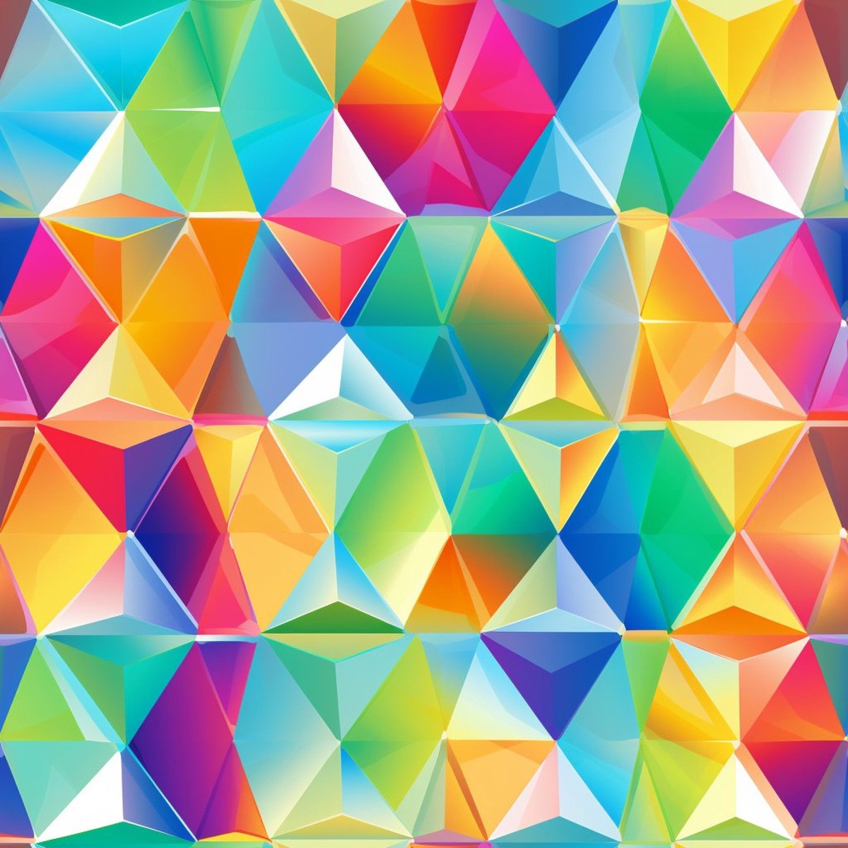 PrismFusion Rainbow Diamond Pattern 7 Quilting Cotton Fabric