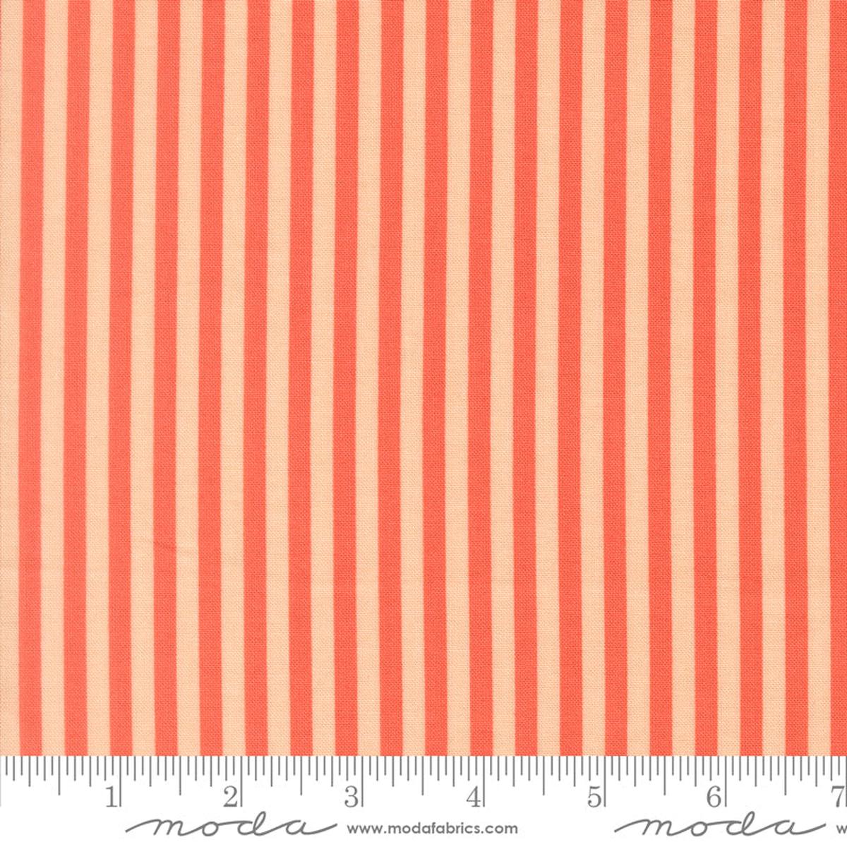 PREORDER Popcorn Stripes Coral Fabric By Elizabeth Hartman