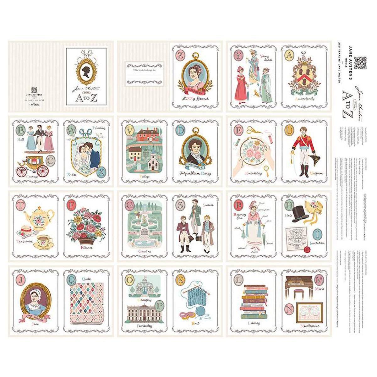 SALE Jane Austen Soft Book Panel Emma Fabric PD16547 - Riley Blake Quilting Cotton Fabric - Licensed Product
