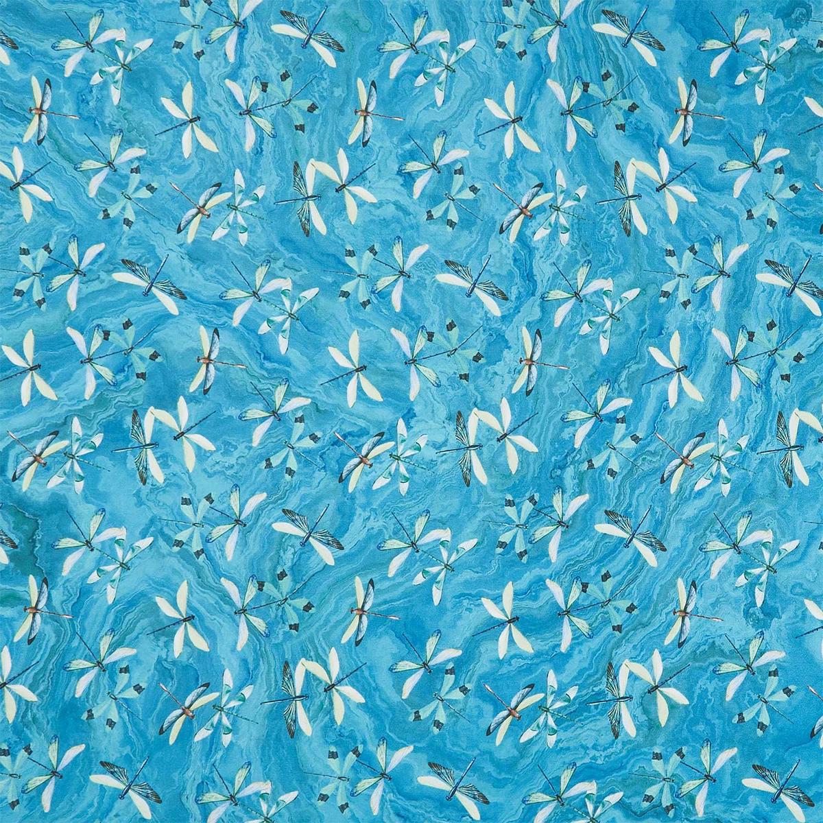 Tranquil Waters - Dragonflies Turq Multi Yardage
