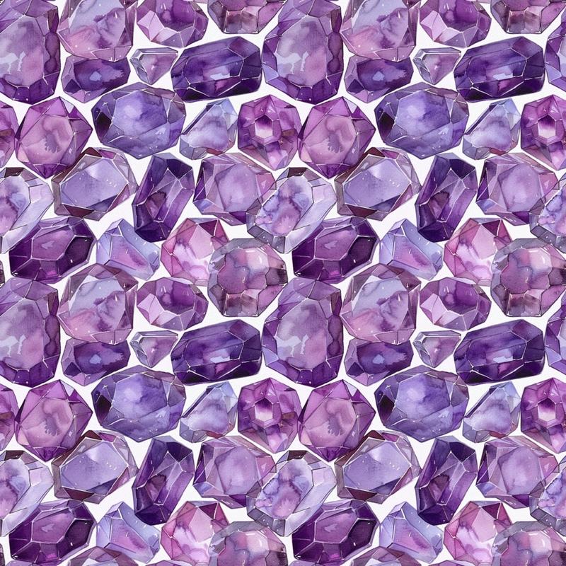 Amethyst Gemstones Pattern 5 Quilting Cotton Fabric
