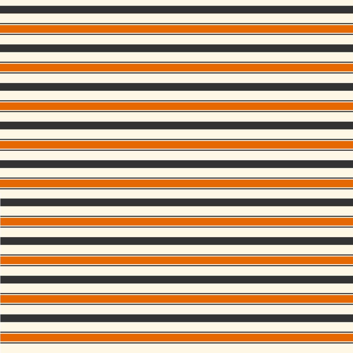 Halloween Vertical Stripes Fabric - BlackOrange