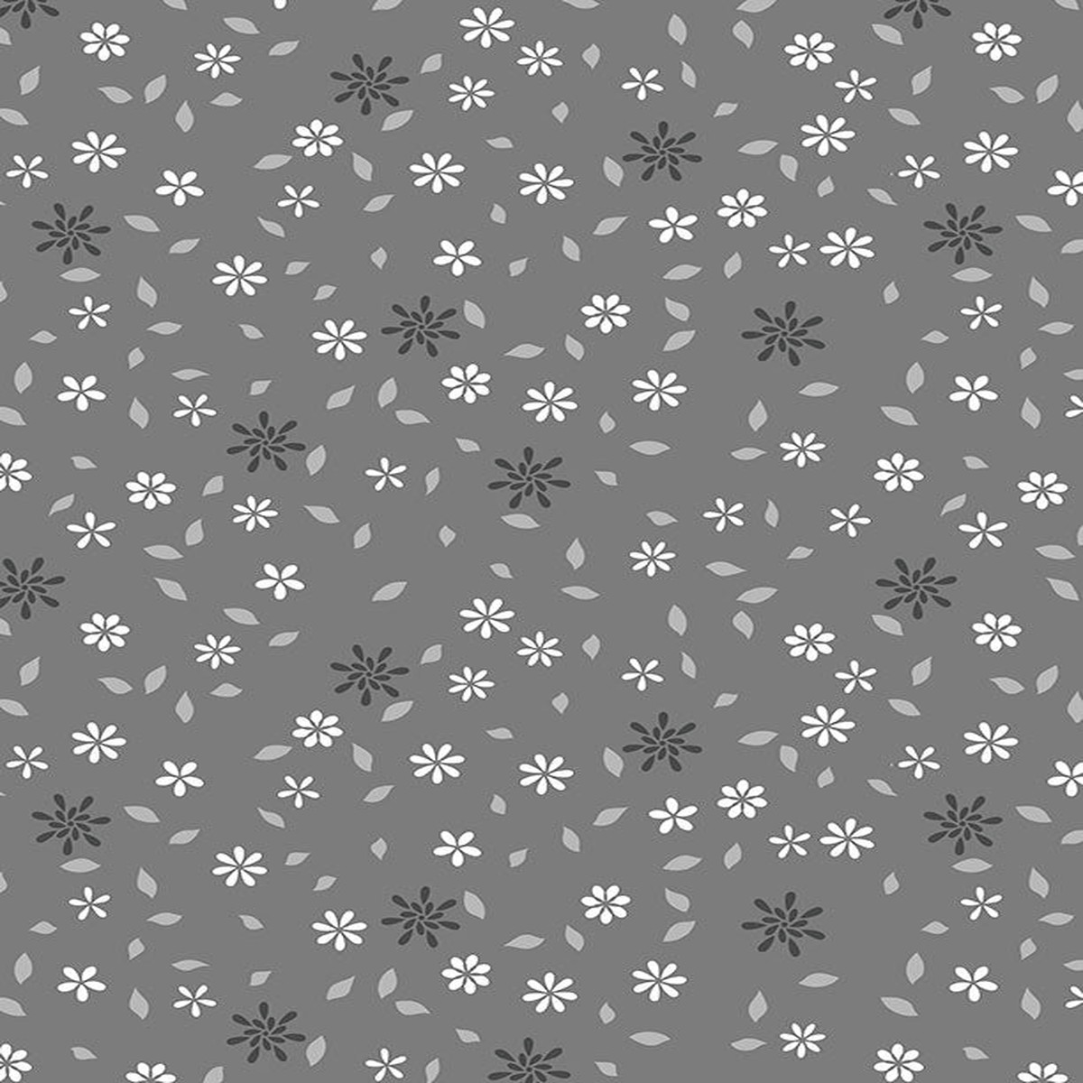 Wilmington Cottage Reverie 48554 991 Dark Gray Flowers & Petals By The Yard