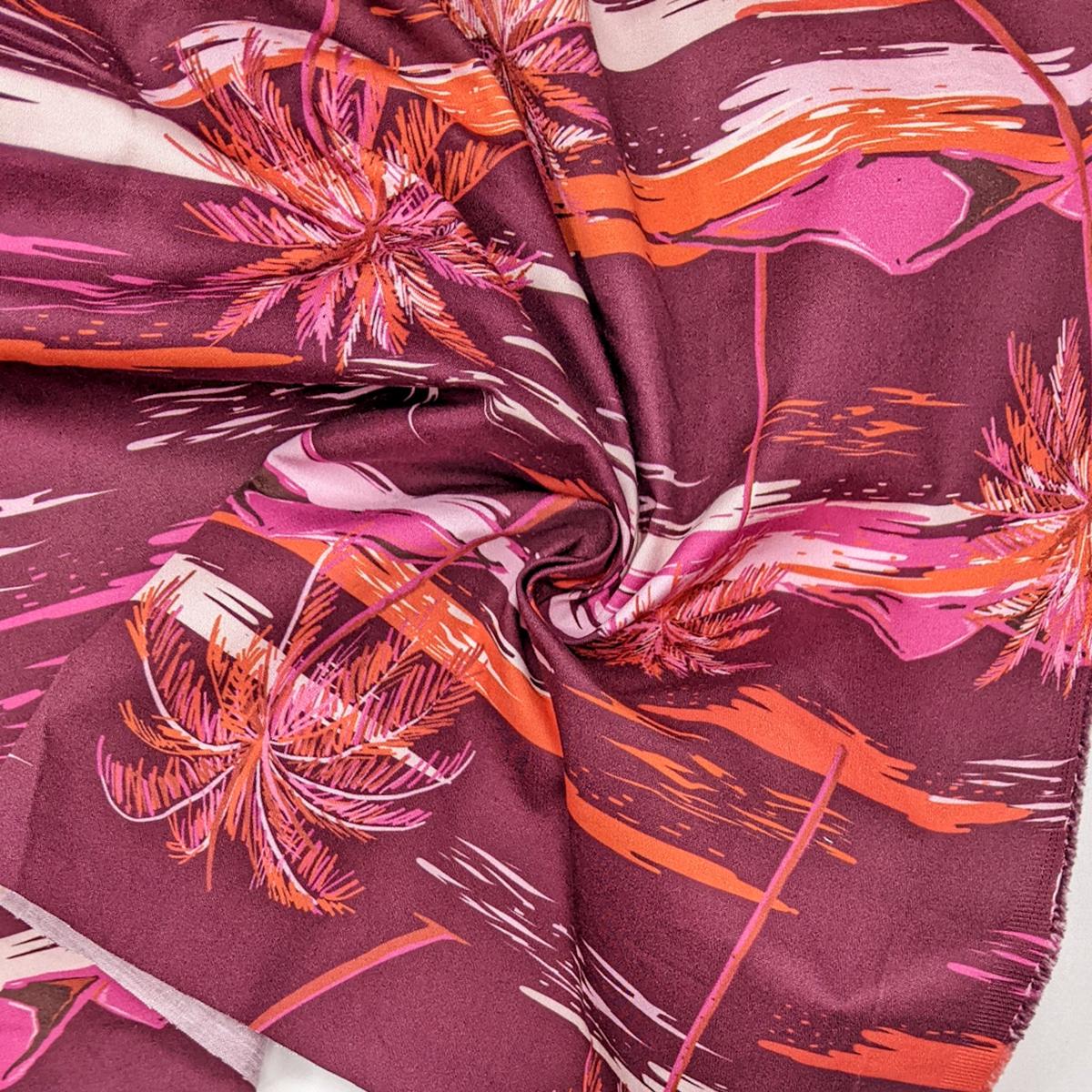 Malibu Nights - Cotton Woven - Pink/Magenta Island Art - Bundles