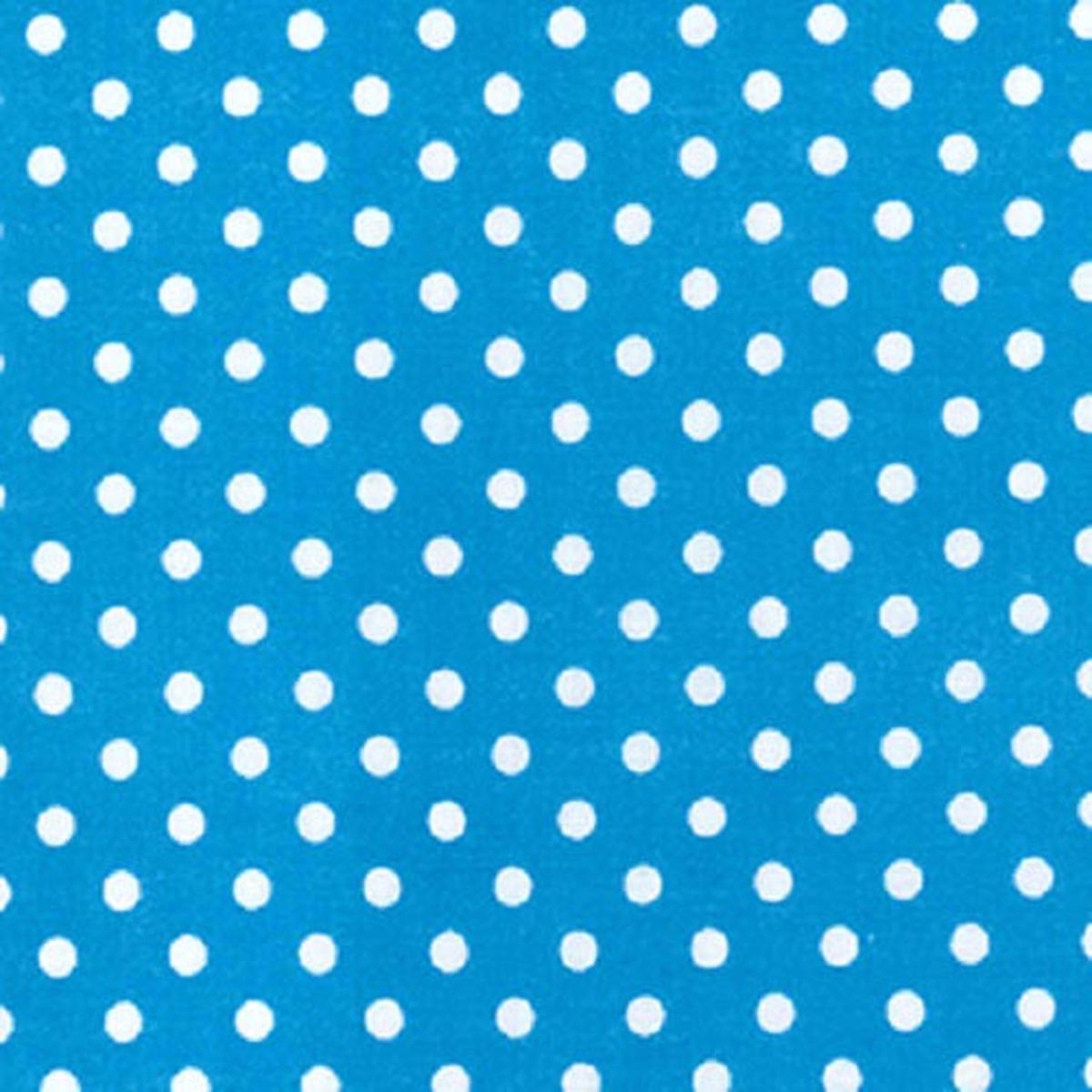 1 Metre 4mm Polka Dot Polycotton Fabric x 112cm - Turquoise tur4