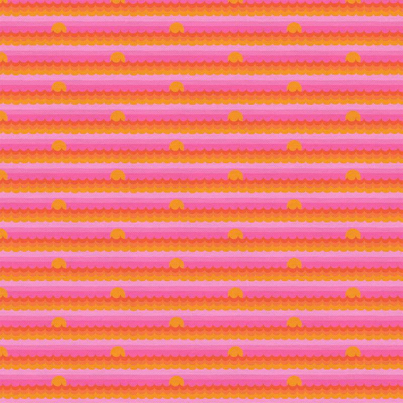 Goin' Surfin' Quilt Fabric - Heat Wave in Pink/Orange - 12024830