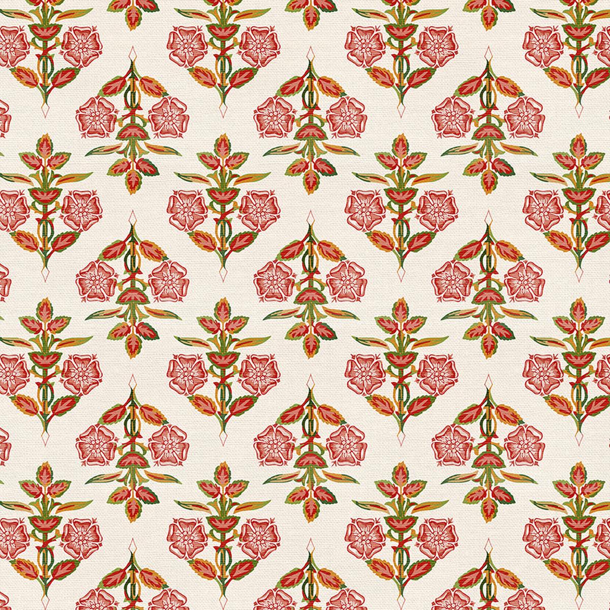 Ornamental Garden - Red/Gold - Sateen - 45"