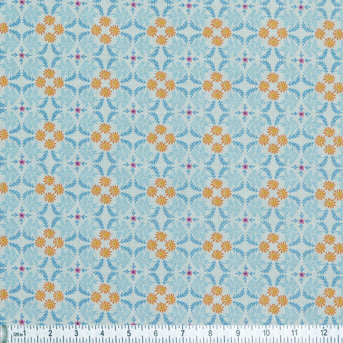 Color It Sunshine Fabric Collection - Sunshine Medallion TangerineBlue