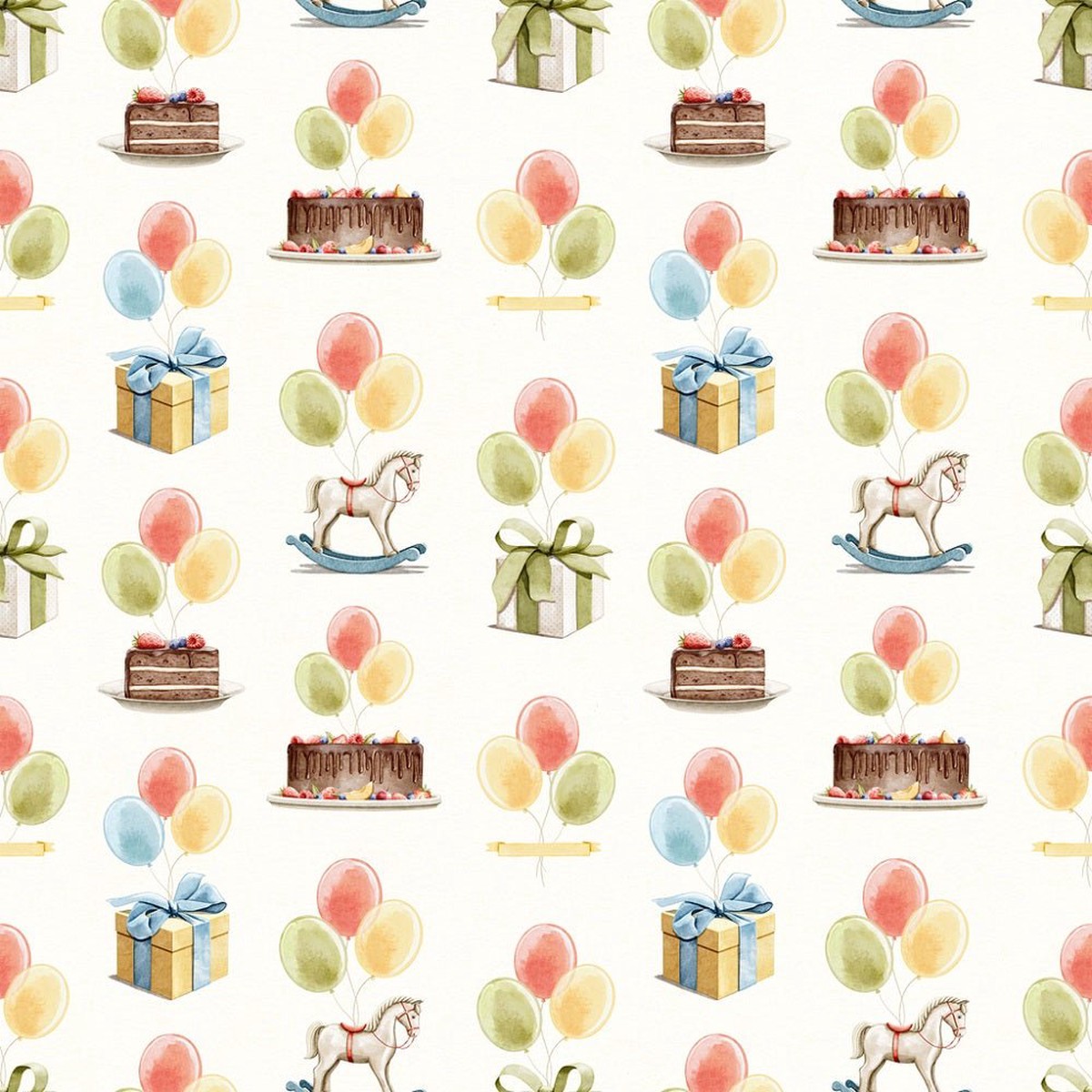 Little Critters Its a Party Cake and Balloons Fabric - Tan