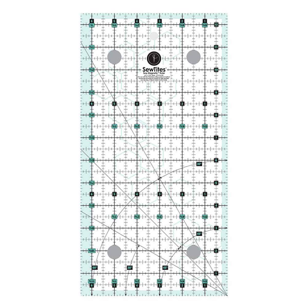 Sew Magnetic 6-1/2in x 12-1/2in Ruler Right Handed