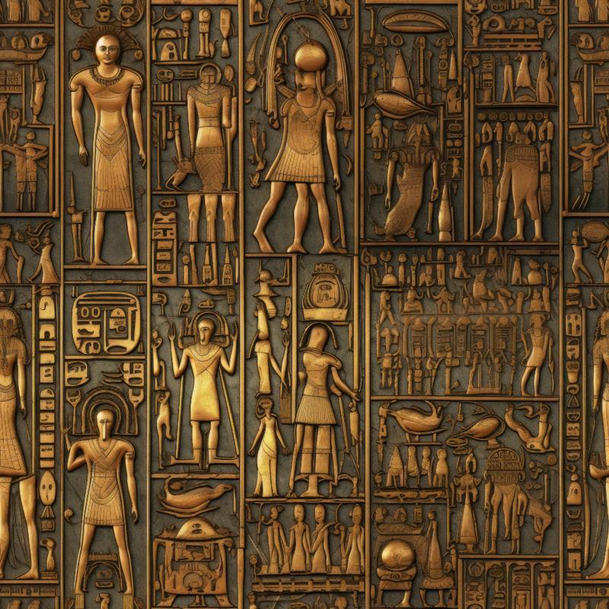 2D Ancient Egypt Pattern 72 Quilting Cotton Fabric