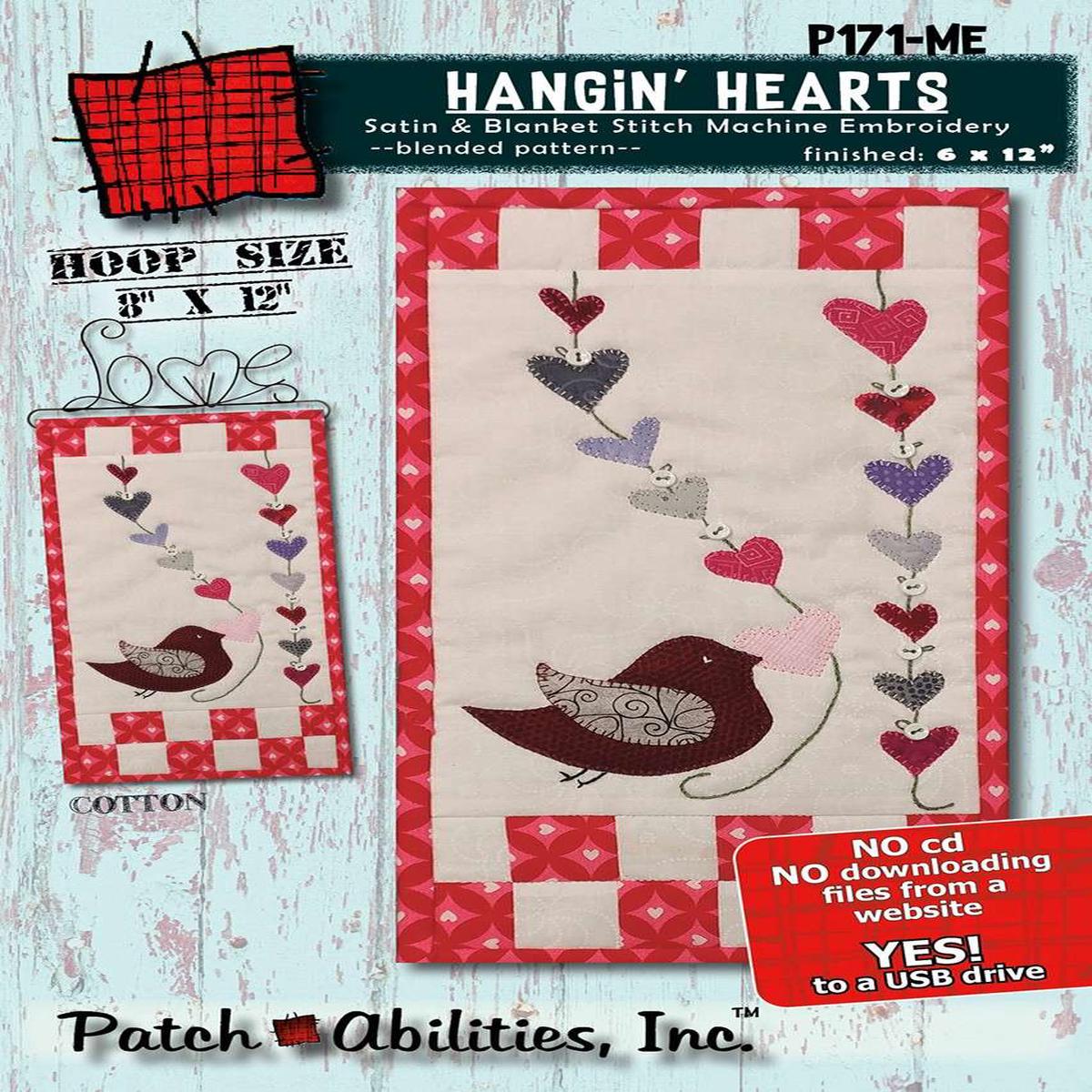 Hangin Hearts Machine Embroidery Version