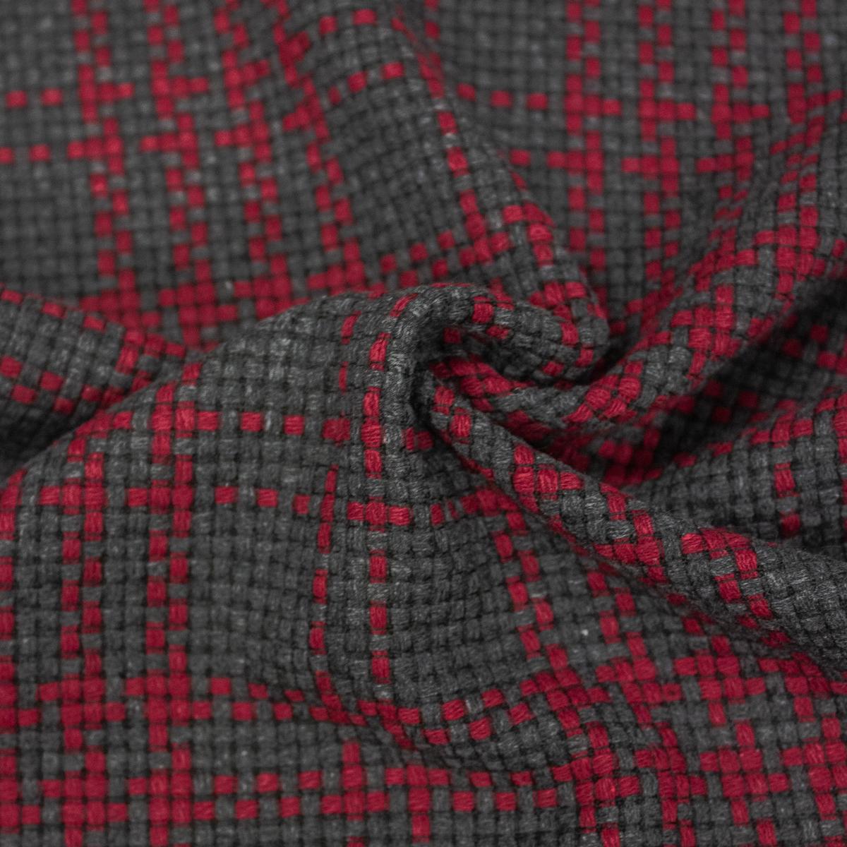 Rajan Grey Check Wool Blend Fabric