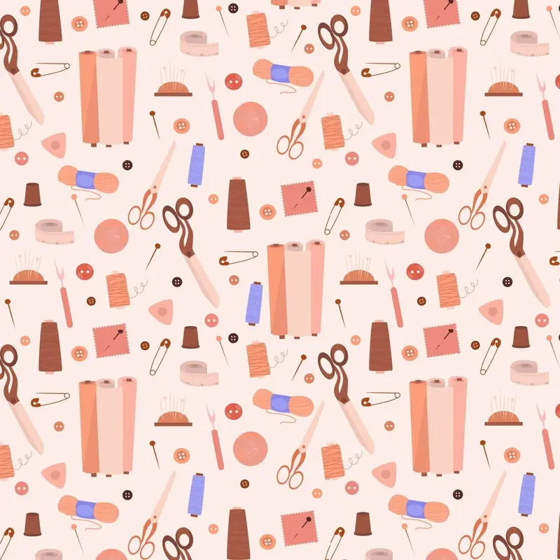 Crafty Sewing Tools Fabric - Pink