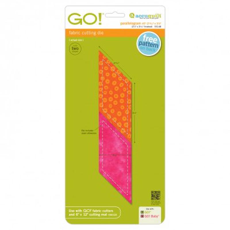 AccuQuilt GO! Die Parallelogram 45-2 15-16" x 3 7-8" Sides (2 1-4" x 3 3-16" Finished) 55148
