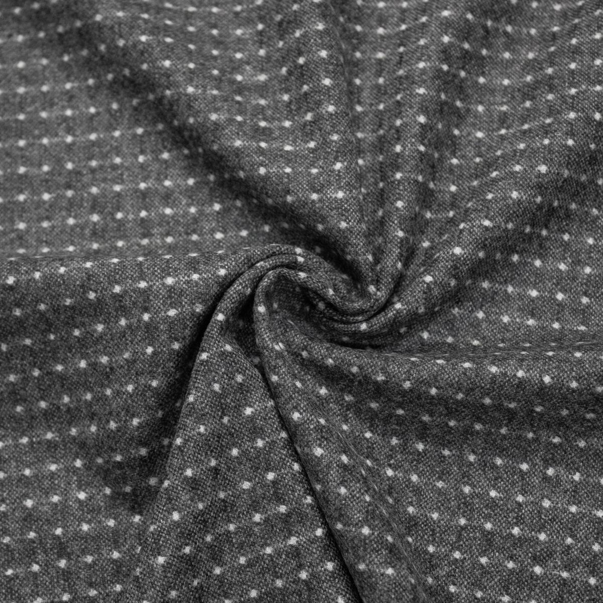 Luis Dark Grey Dot Wool Blend Suiting Fabric
